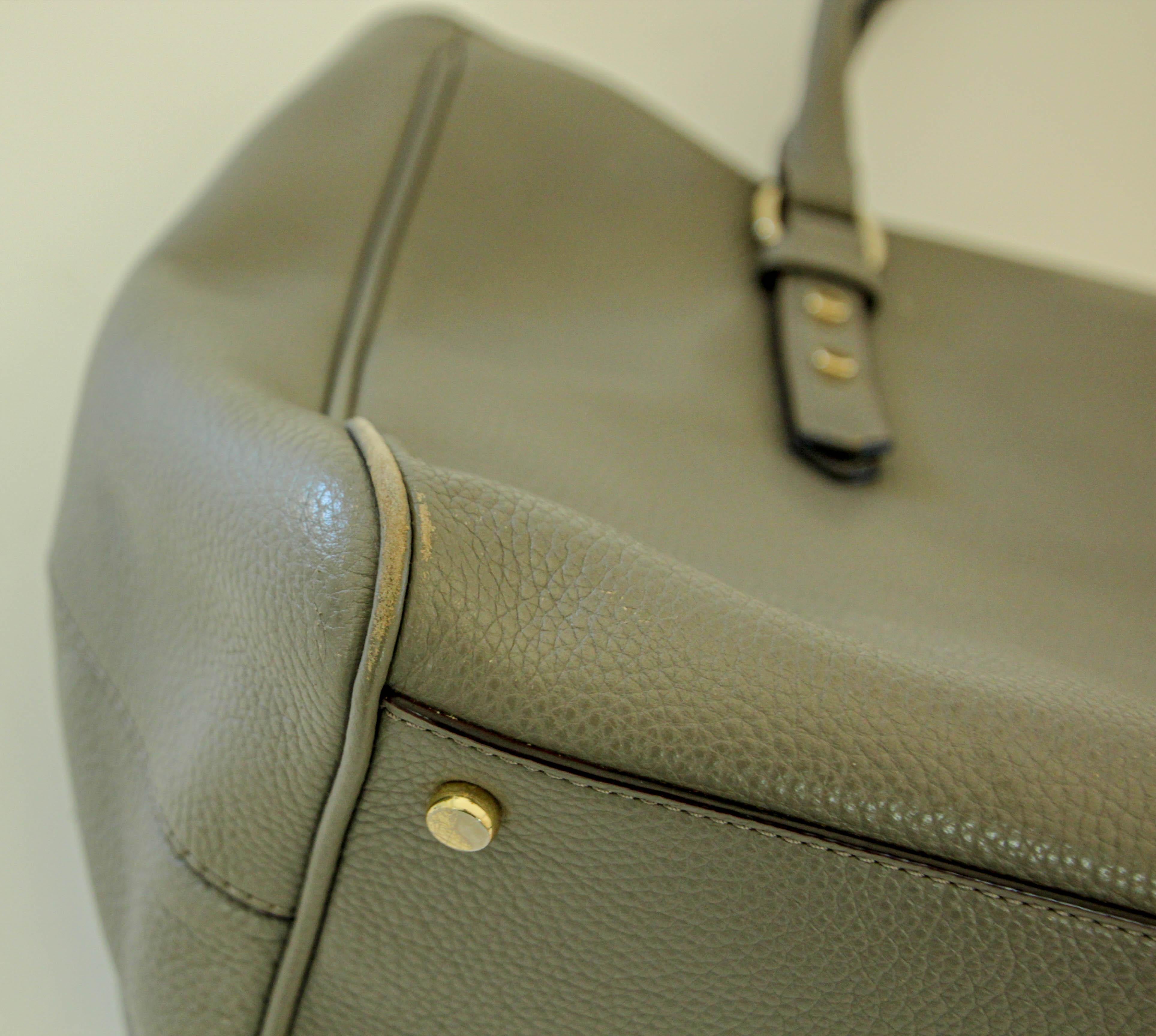 Kate Spade New York Mulberry Street Grey Pebbled Leather Large Tote For Sale 1