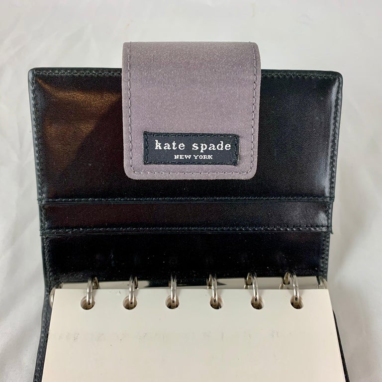 Kate Spade NY Leather and Gray Fabric Planner Binder, Vintage 1990s ...