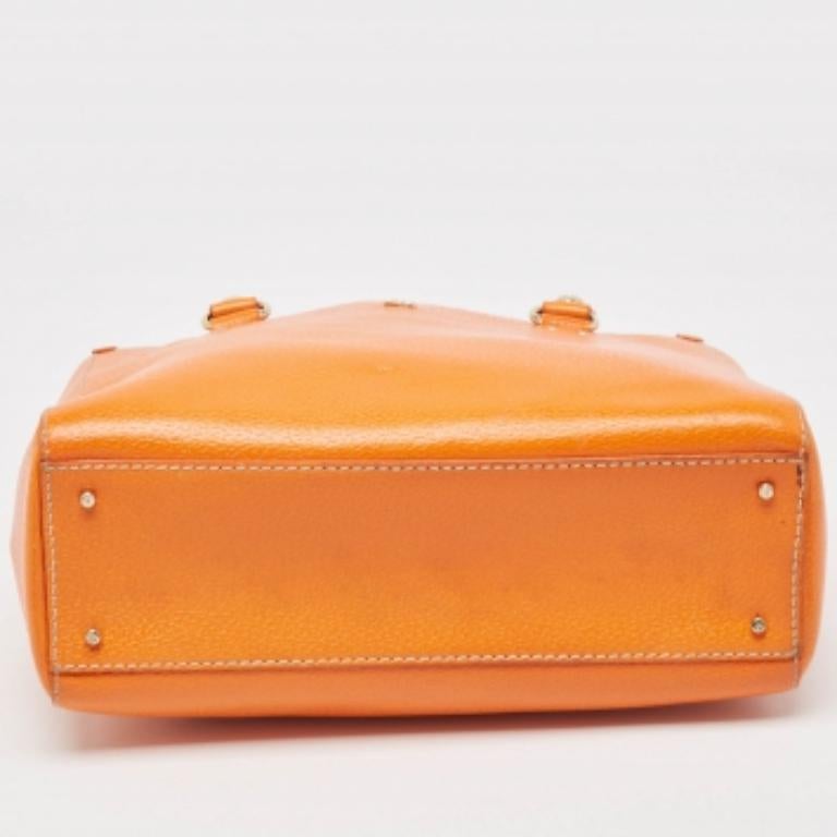 Kate Spade Orange Leder Middle Zip Tote Damen im Angebot