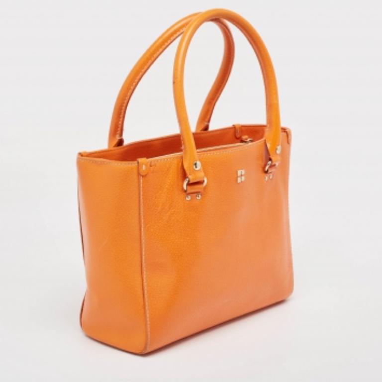 Kate Spade Orange Leder Middle Zip Tote im Angebot 1