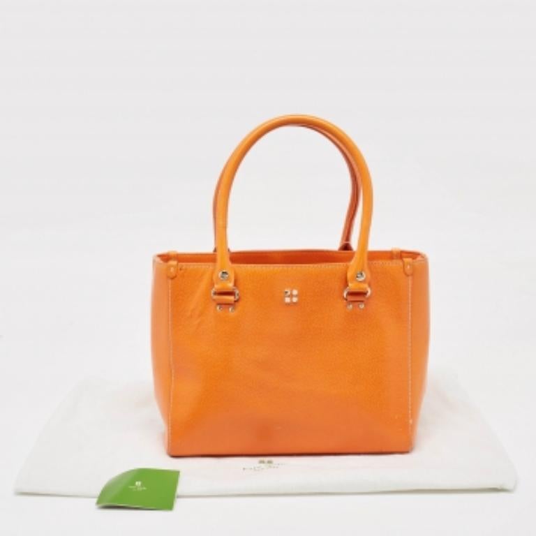 Kate Spade Orange Leder Middle Zip Tote im Angebot 3