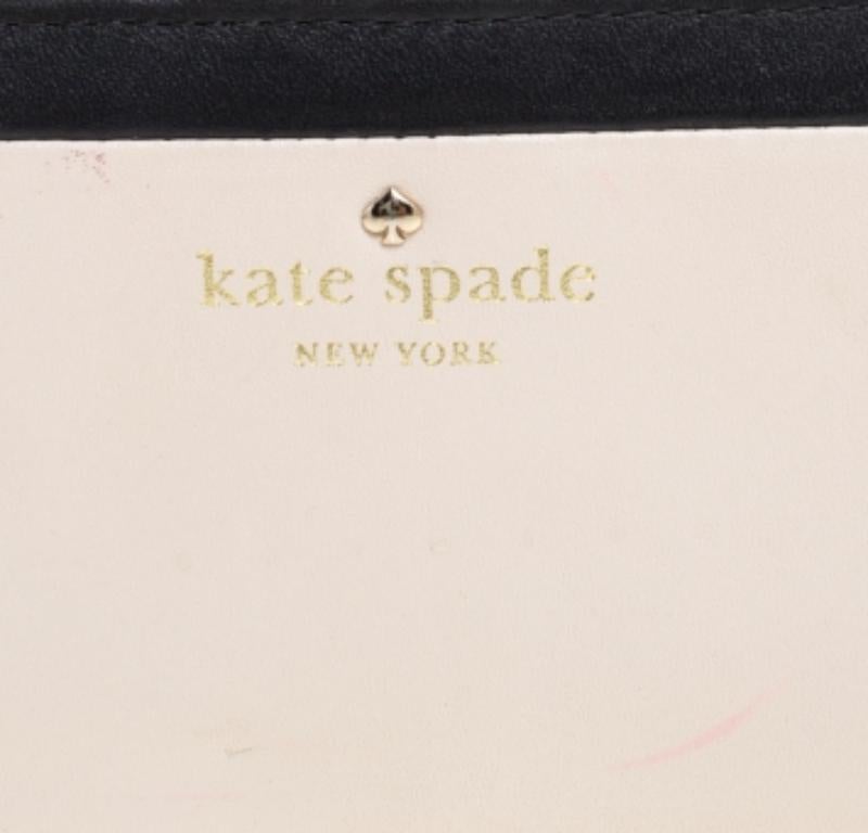 Kate Spade Pink/Black Leather Long Bifold Wallet In Fair Condition For Sale In Dubai, Al Qouz 2