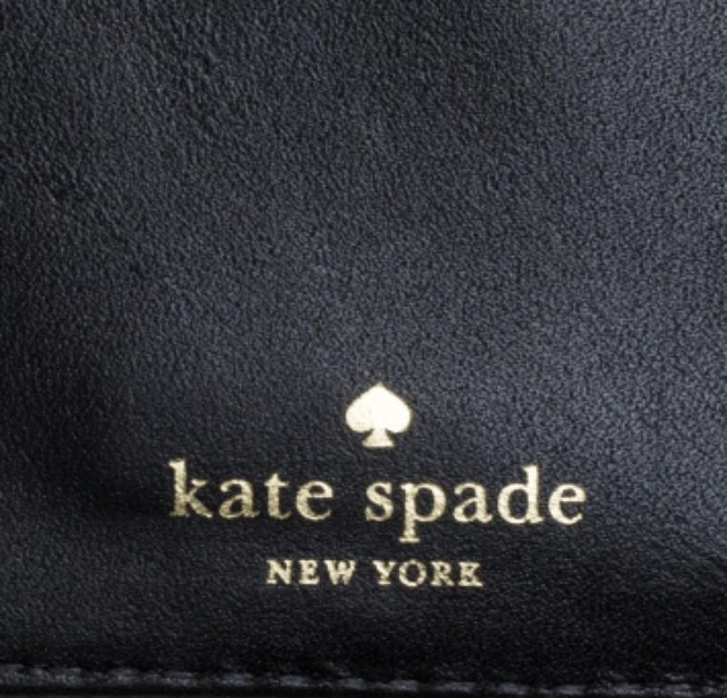 Kate Spade Pink/Black Leather Long Bifold Wallet For Sale 4