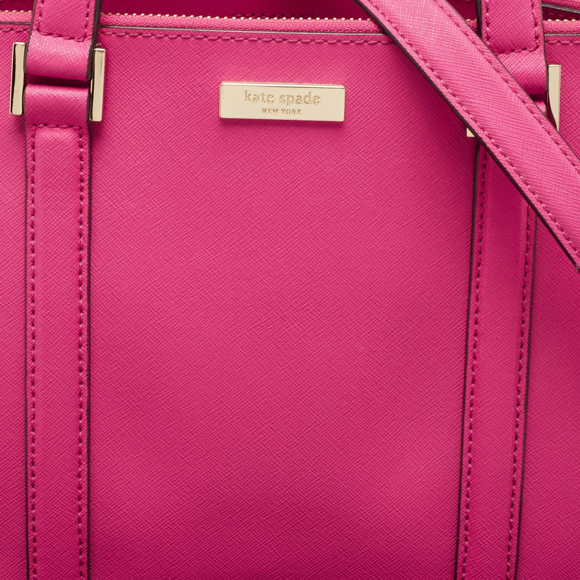 Kate Spade Pink Leather Newberry Lane Loden Tote For Sale 1