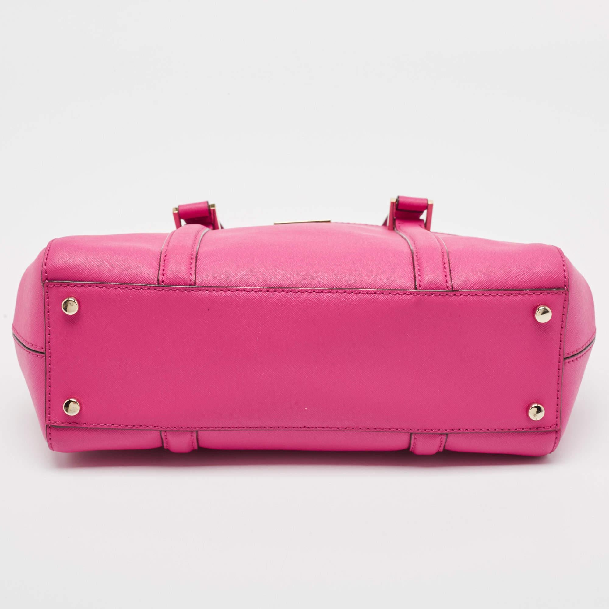 Kate Spade Pink Leather Newberry Lane Loden Tote For Sale 4