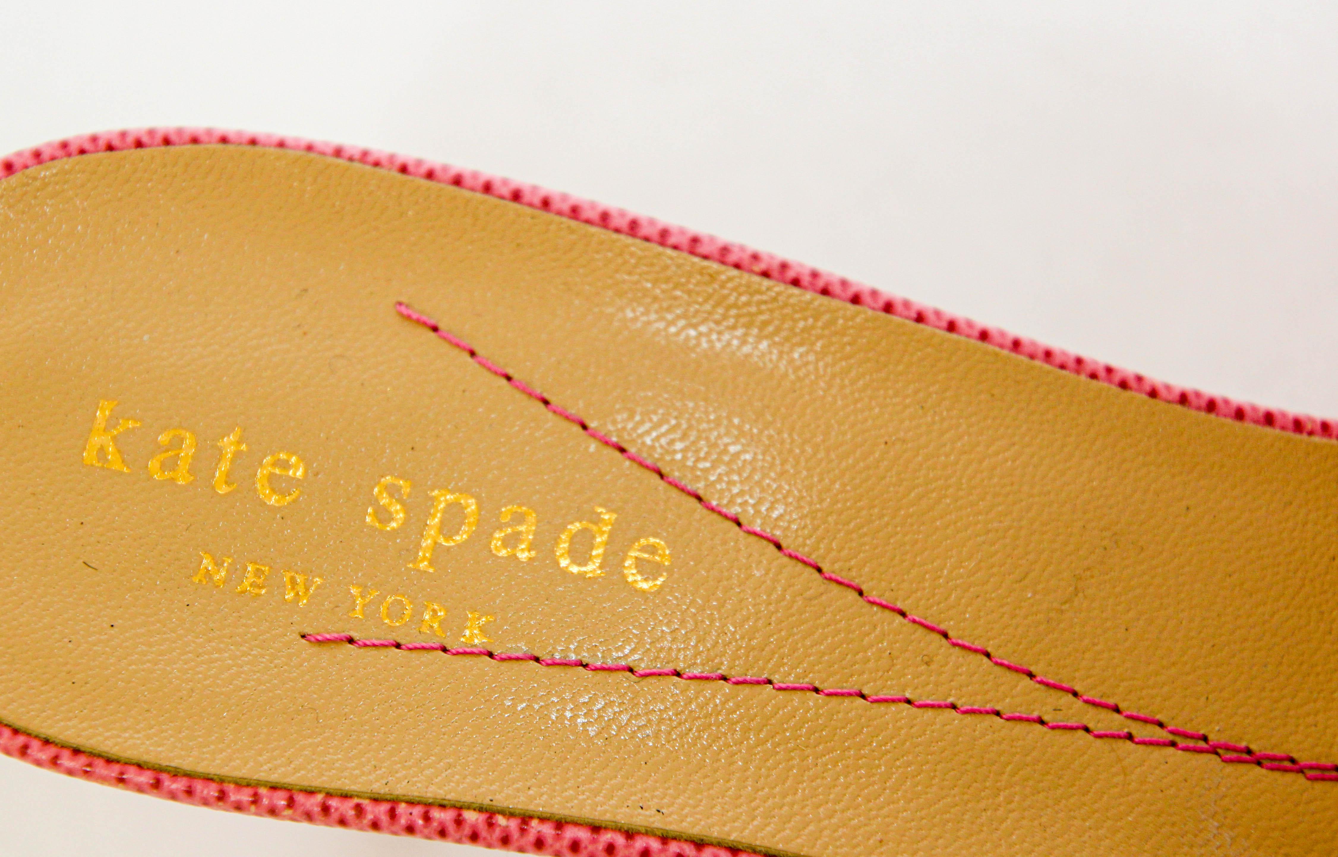Kate Spade Pink Leather Women Mule Size 7 For Sale 2
