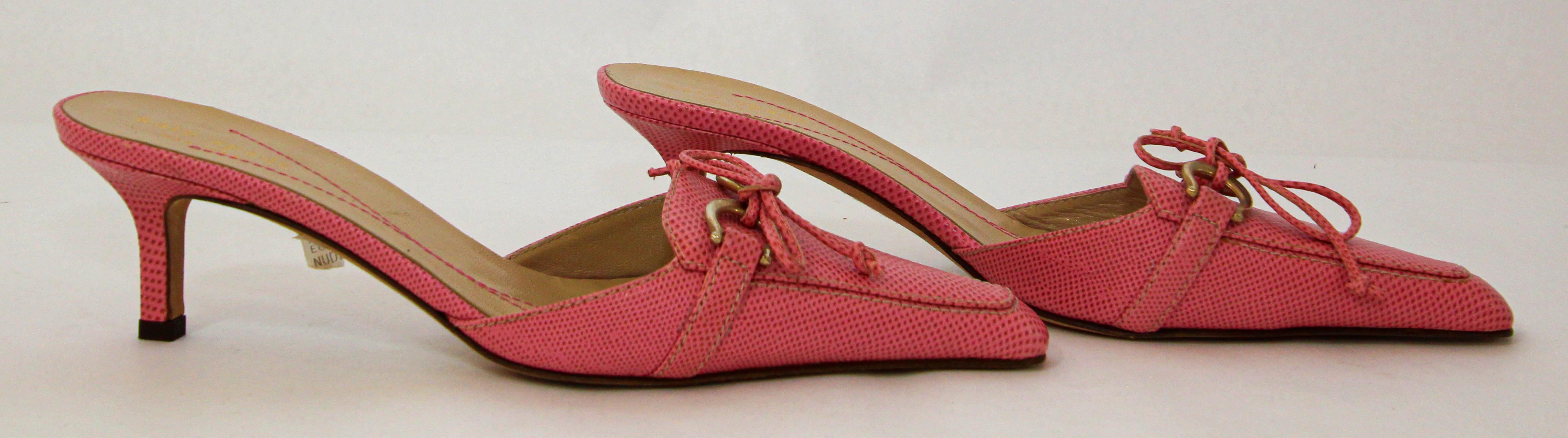 Kate Spade Pink Leather Women Mule Size 7 For Sale 4