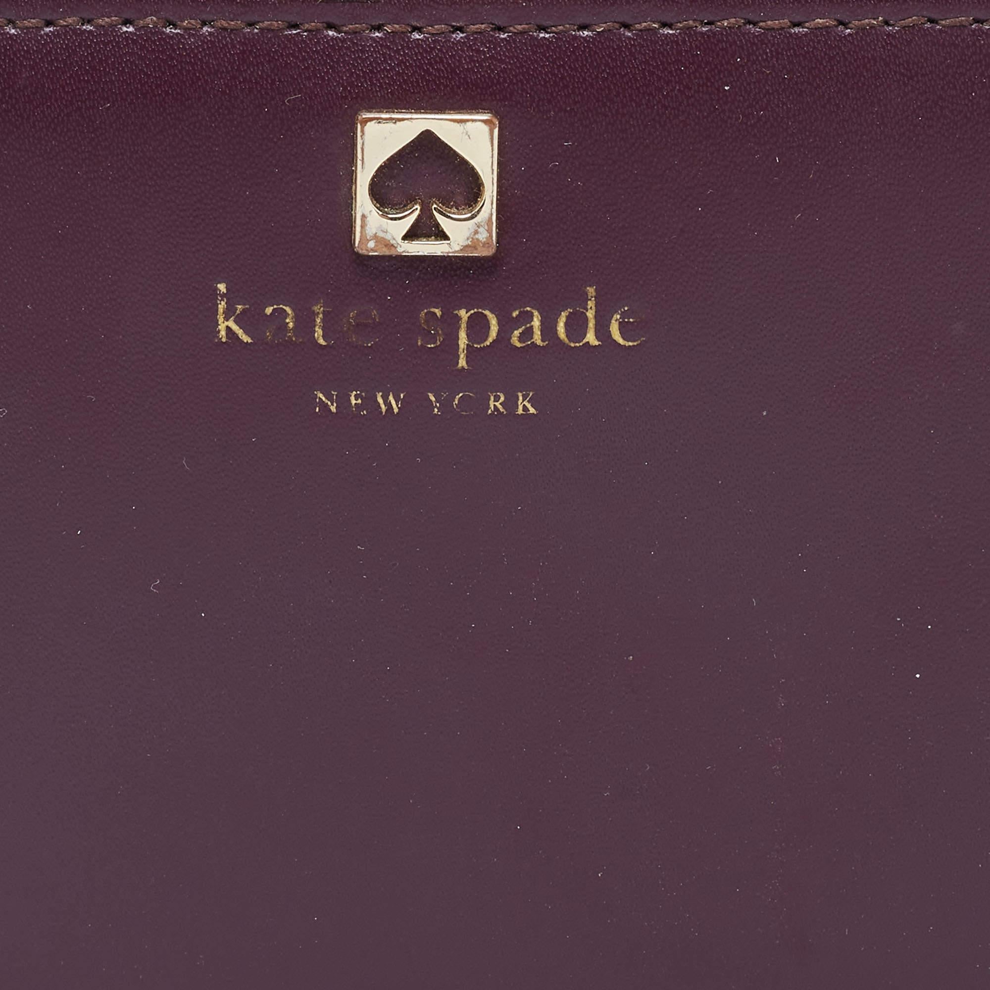 Women's Kate Spade Purple/Pink Leather Adel Bifold Wallet For Sale
