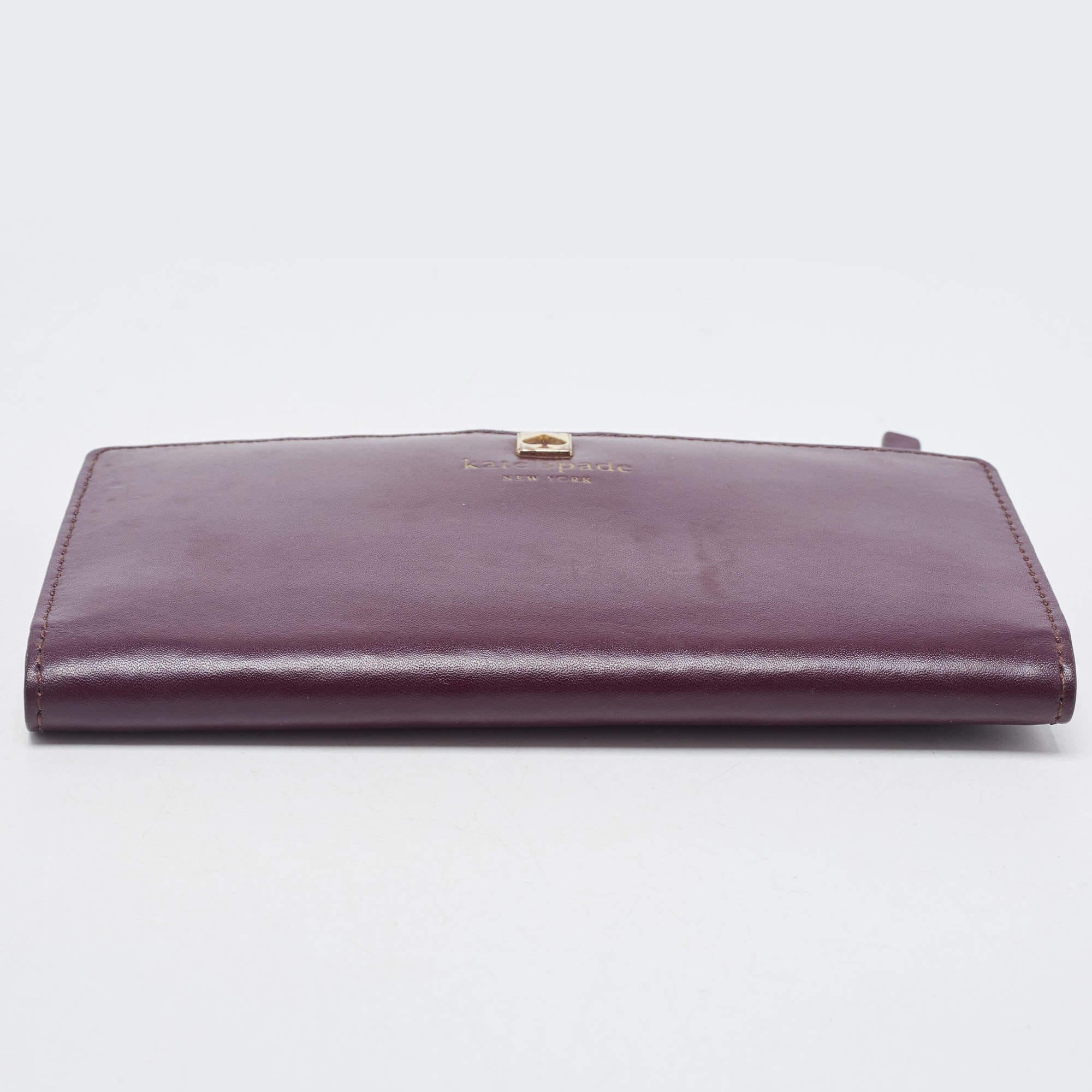 Kate Spade Purple/Pink Leather Adel Bifold Wallet For Sale 1