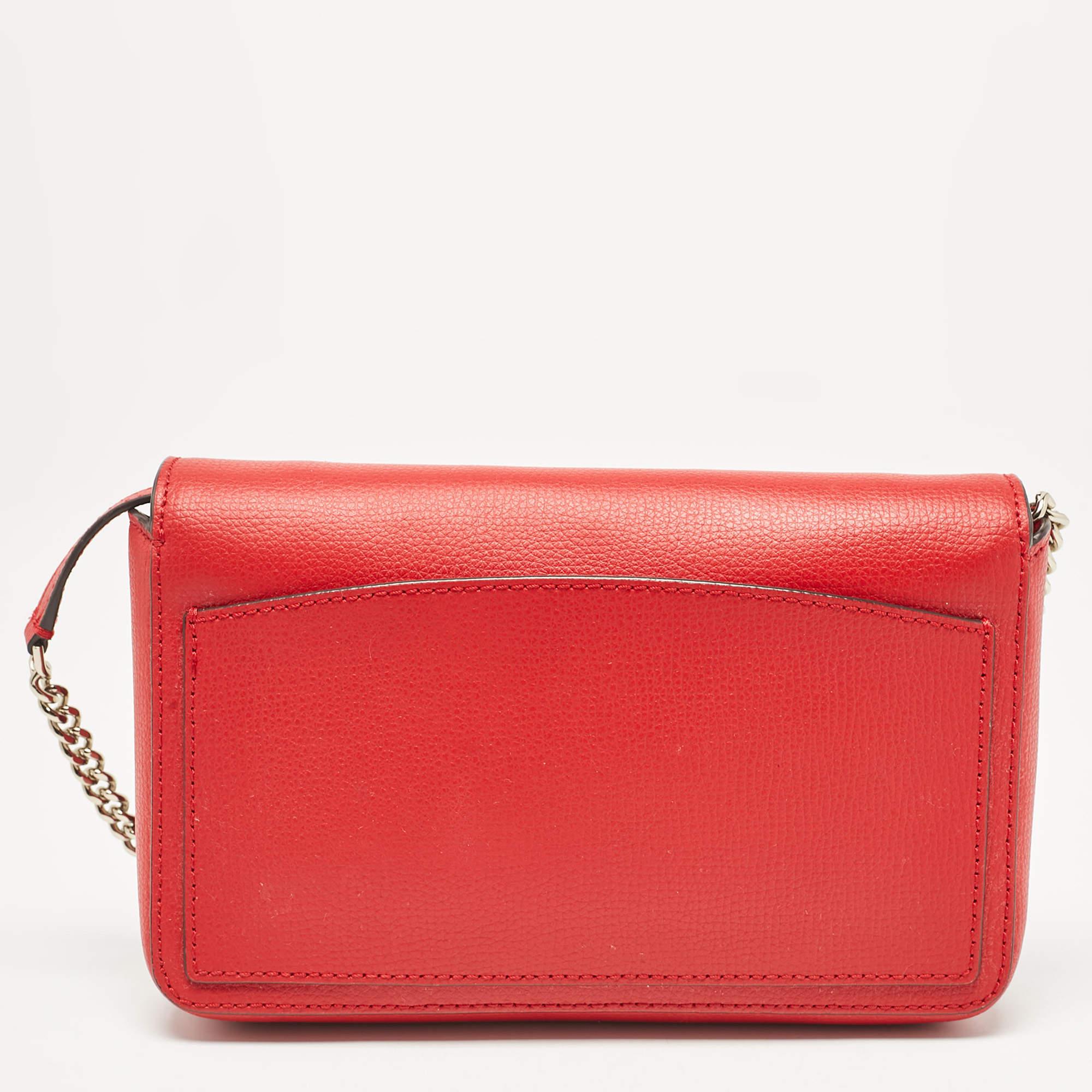 Women's Kate Spade Red Leather New York Sylvie Chain Crossbody Bag