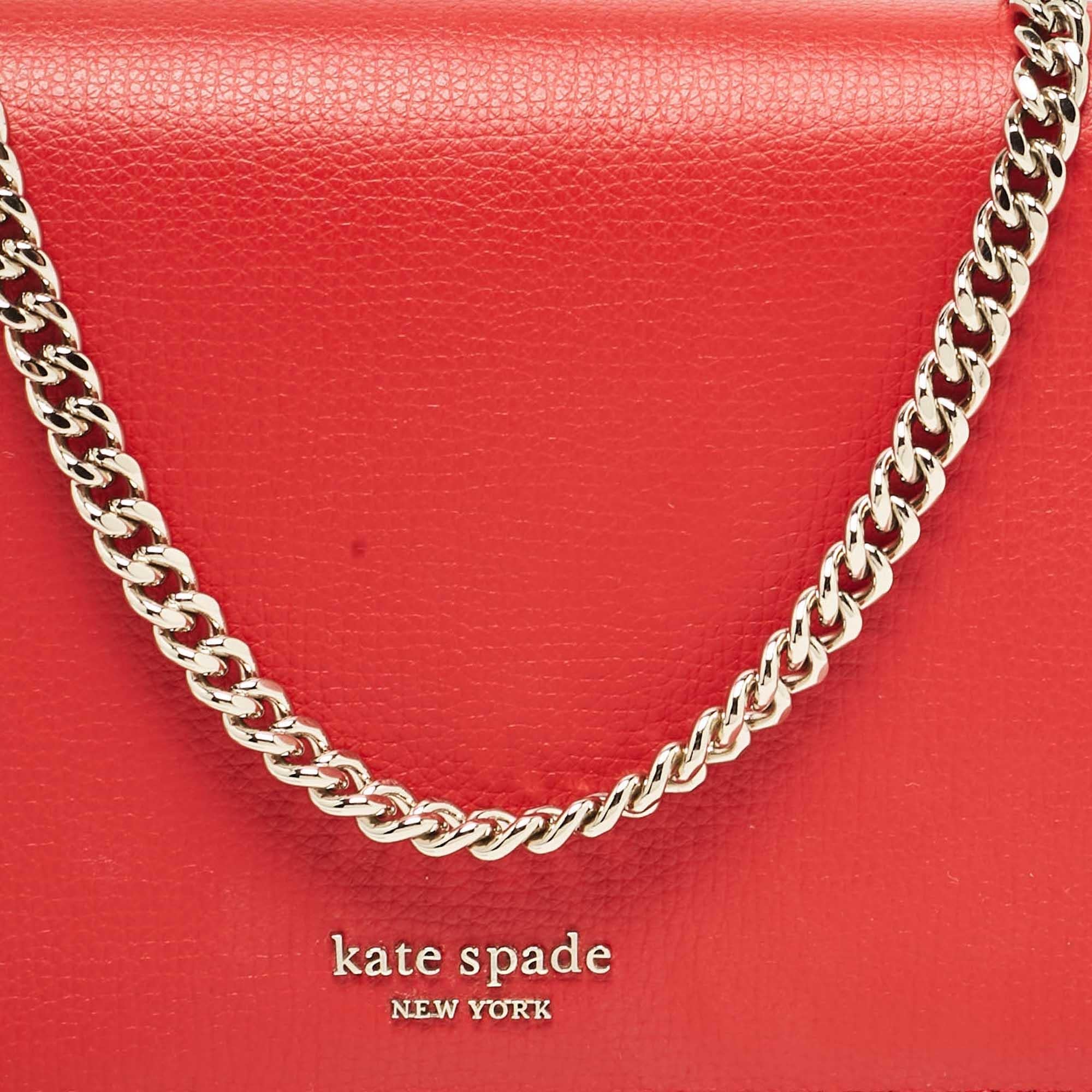 Kate Spade Red Leather New York Sylvie Chain Crossbody Bag 1