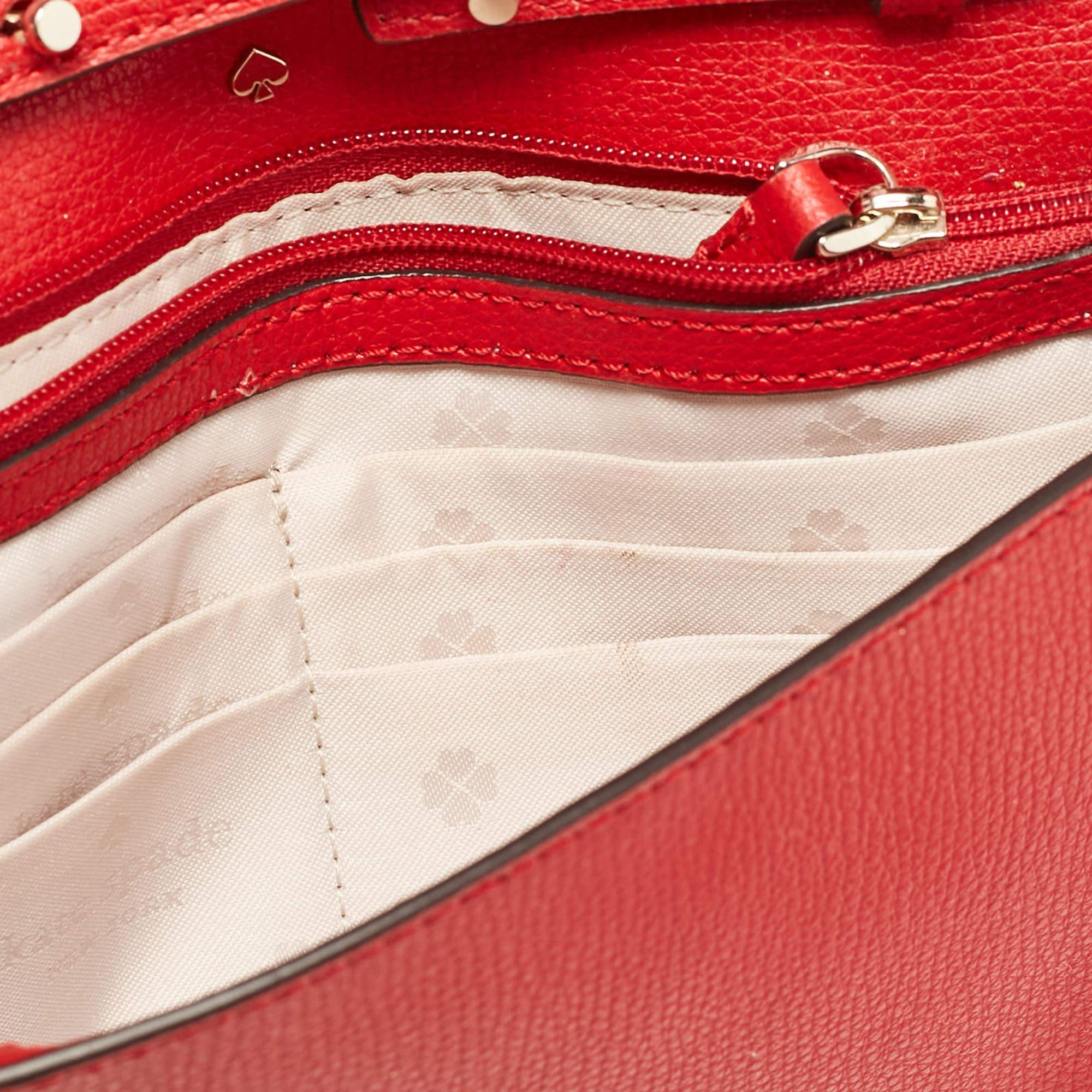 Kate Spade Red Leather New York Sylvie Chain Crossbody Bag 4