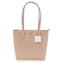 Kate Spade Rose Gold Glitter Fabric and Leather Tinsel Tote