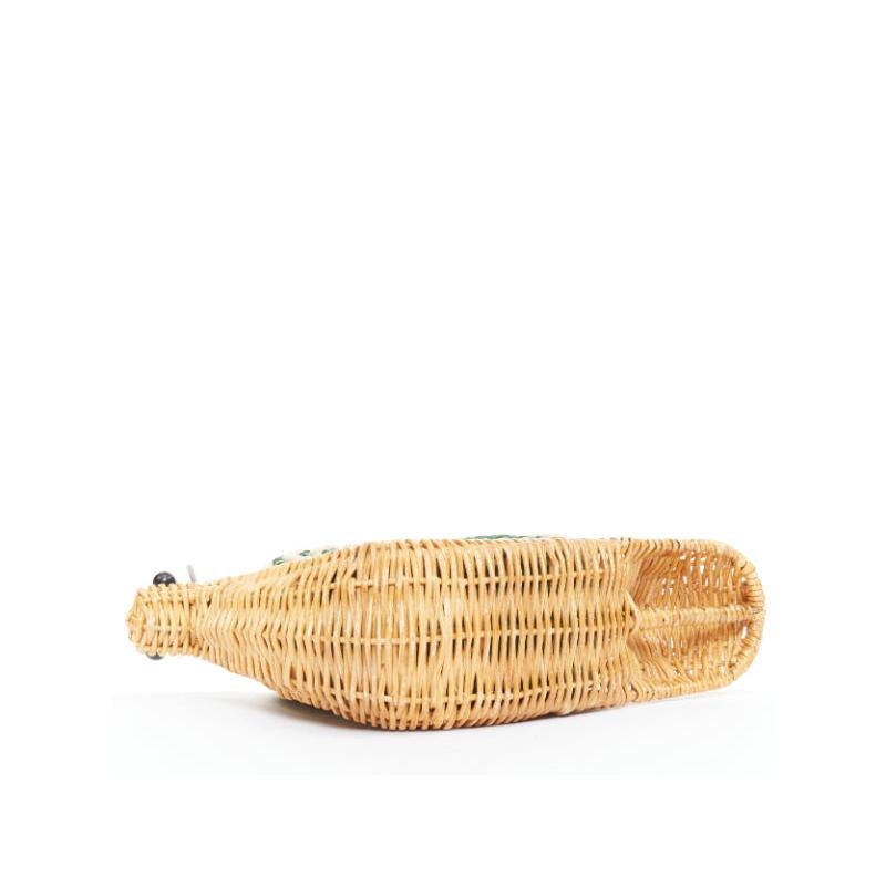 Kate Spade Spring Forward Wicker Snail, pochette in paglia e rattan con tracolla in rafia in vendita 1