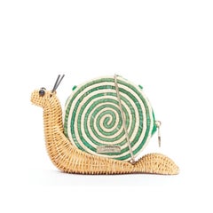 KATE SPADE Spring Forward Wicker Snail raffia straw rattan crossbody clutch KATE SPADE Spring Forward Wicker Snail raffia straw rattan crossbody clutch