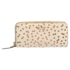 Portefeuille zippé Kate Spade White/Red Polka Dots
