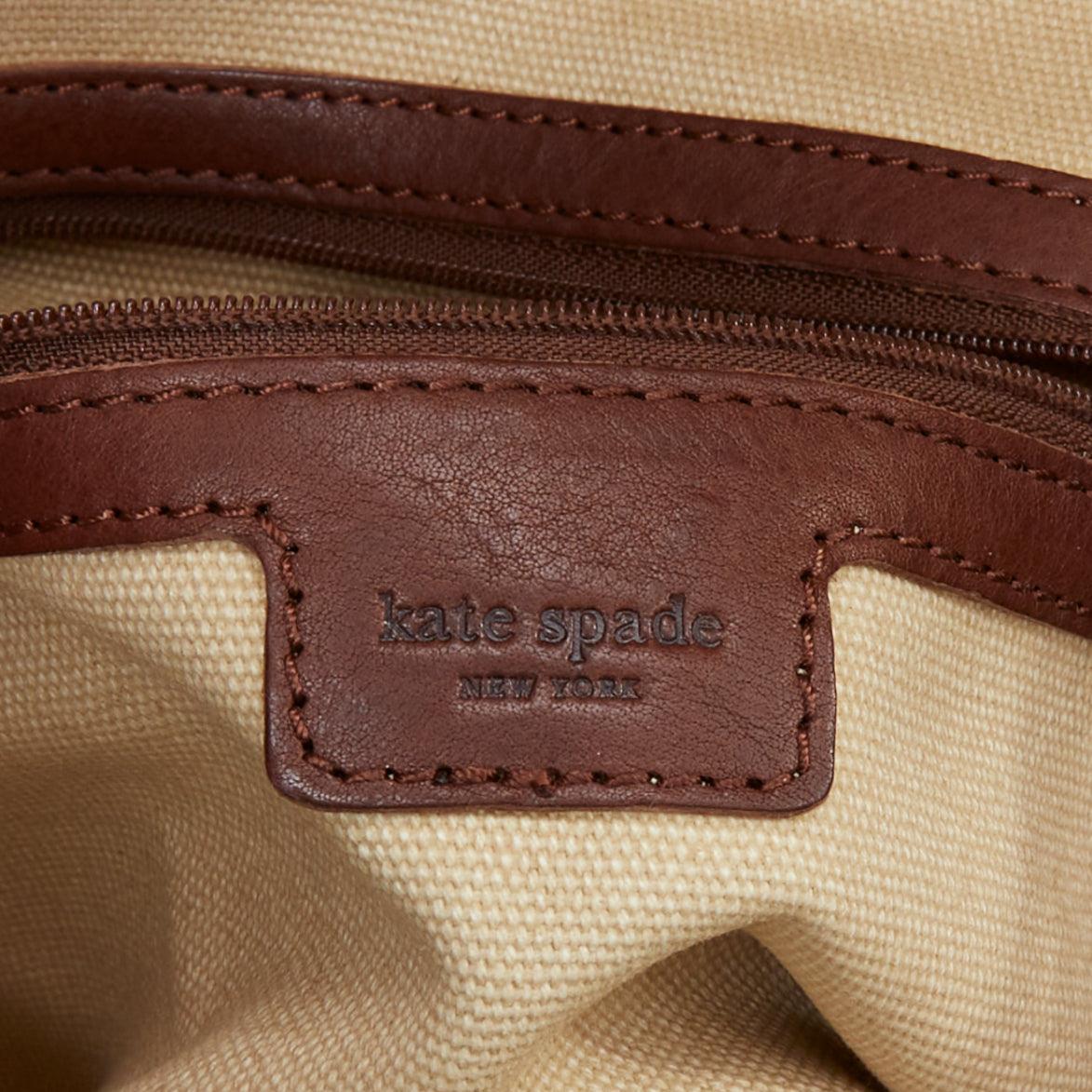 KATE SPADE WWII Sac fourre-tout en cuir peint à la main et imprimé de roses bleues et rouges en vente 5