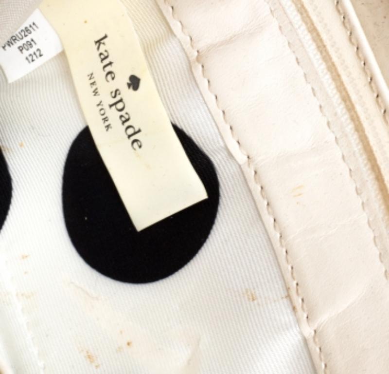 Kate Spade Yellow/Beige Leather Grove Court Lacey Zip Around Wallet For Sale 5