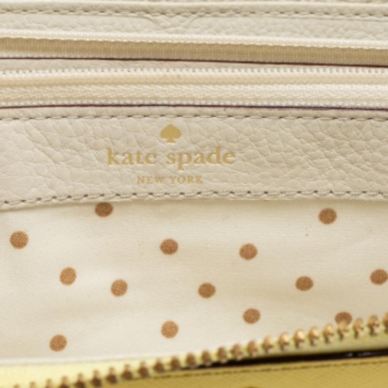De las mujeres Cartera con cremallera de piel amarilla Kate Spade en venta
