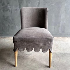 Kate Stone Washed Linen Sllip Covered Dining Chair with White Oak Legs