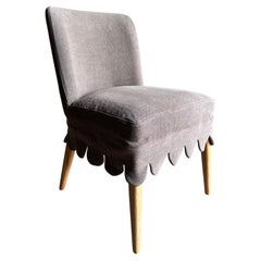 Kate Stone Washed Linen Sllip Covered Dining Chair with White Oak Legs