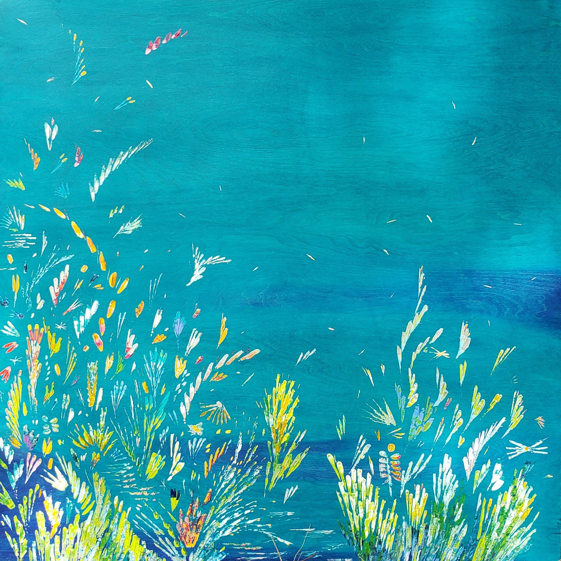 Kate Taylor Abstract Painting – Unterwasser-Garten