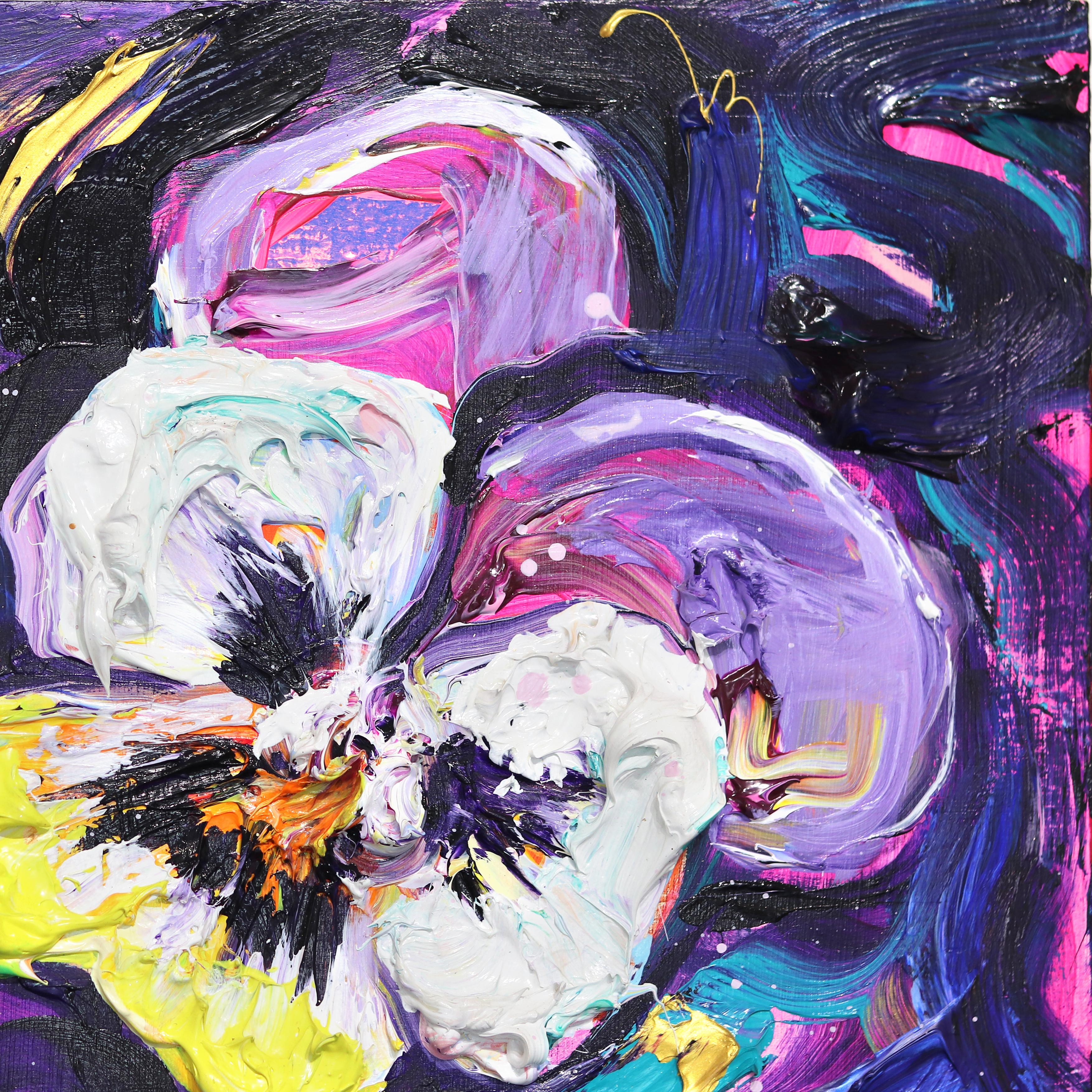 Summer - Abstract Vibrant Colorful Mixed Media Figurative Portrait Painting For Sale 5