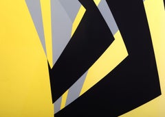 Apparatus in a Yellow Sky, serigrafia astratta geometrica di Kate Van Houten