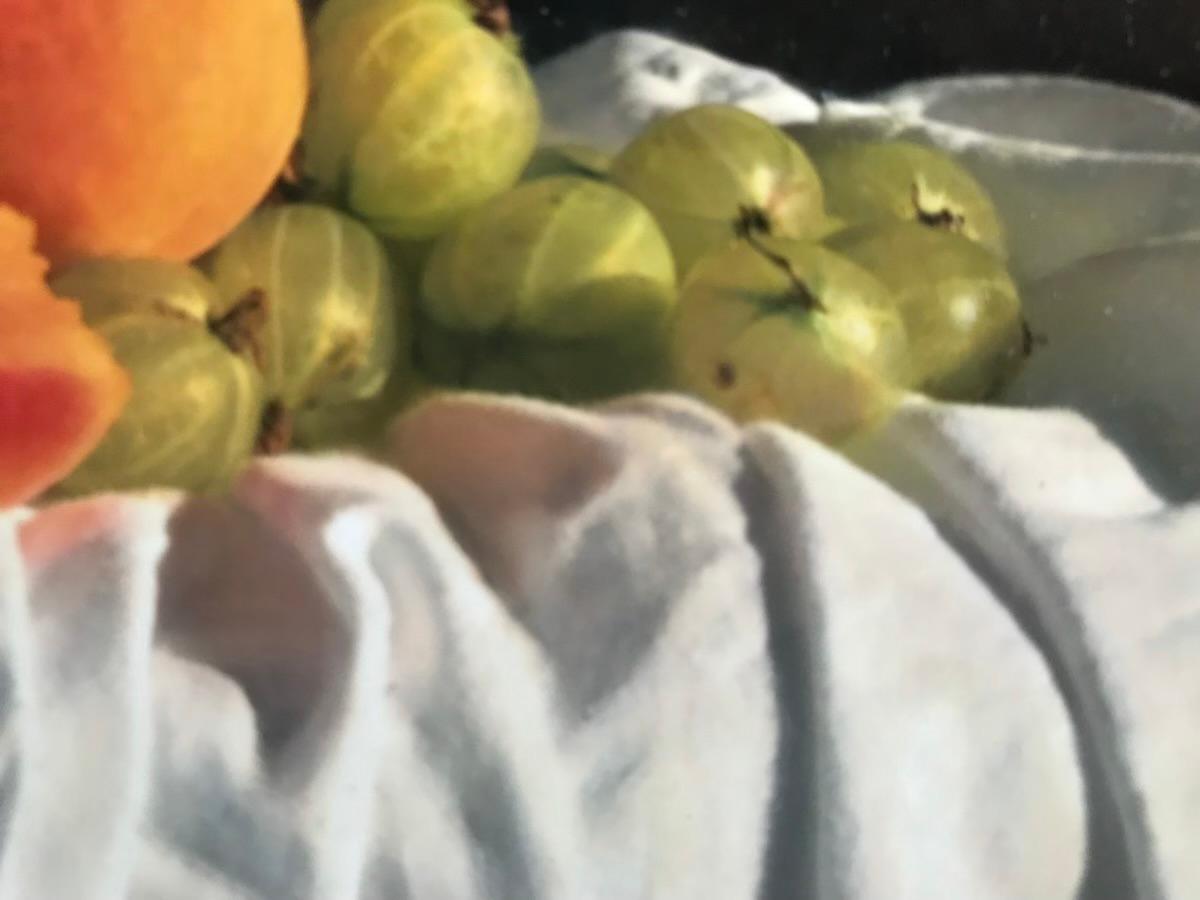 Mezcla de frutas de verano, pintura de estilo foto realista, arte de bodegón realista 1
