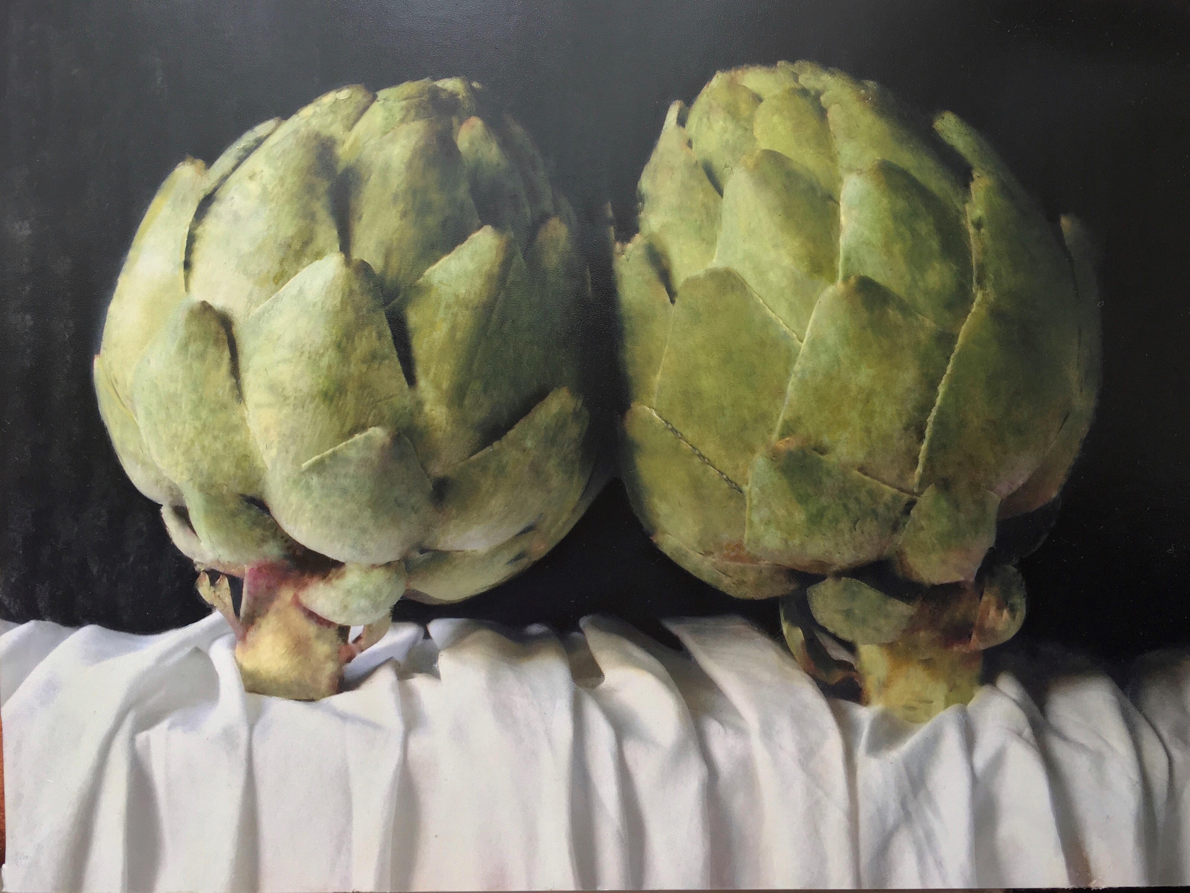 Artichokes Original painting, Still life art, Real art