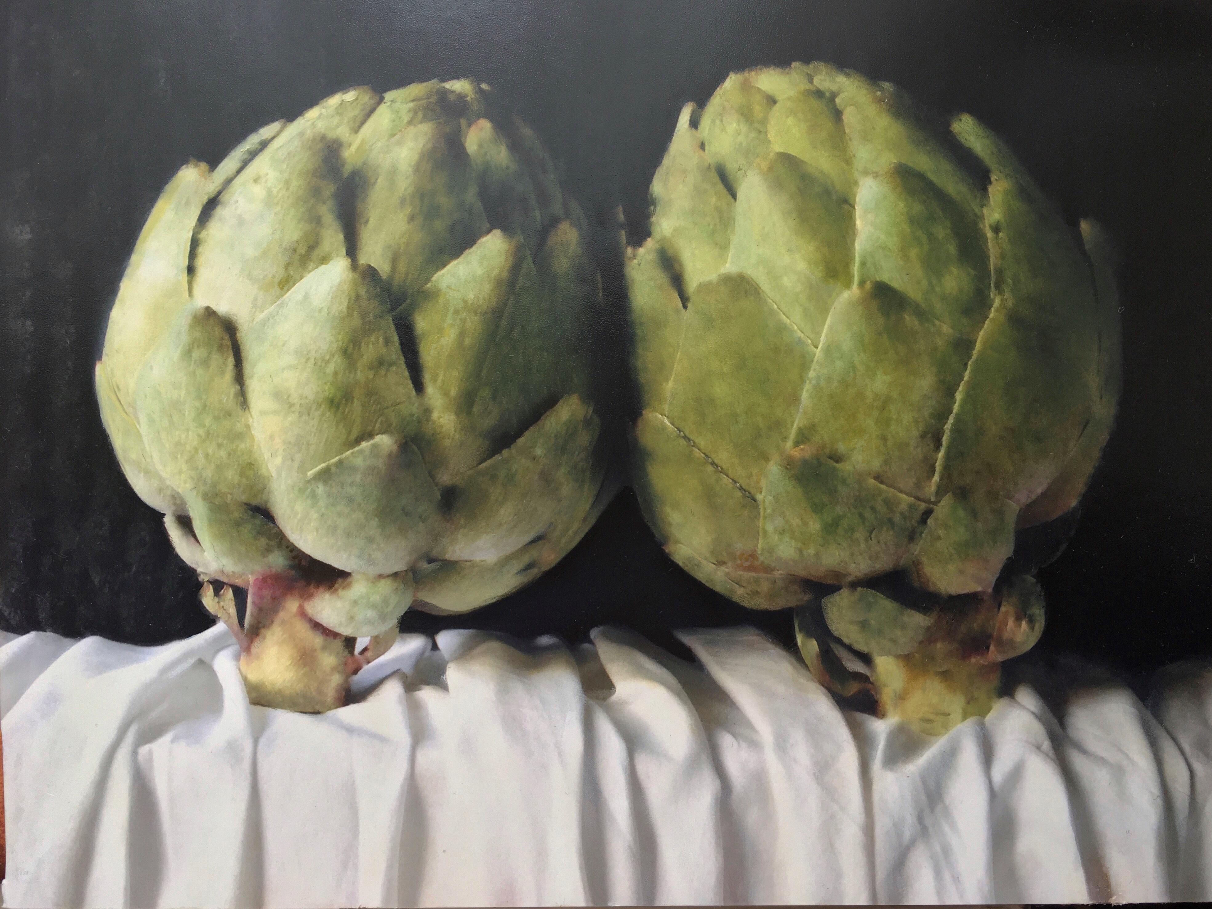 Artichokes Original painting, Still life art, Real art 