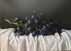Black Grapes, Original painting, Still life art, Real art
