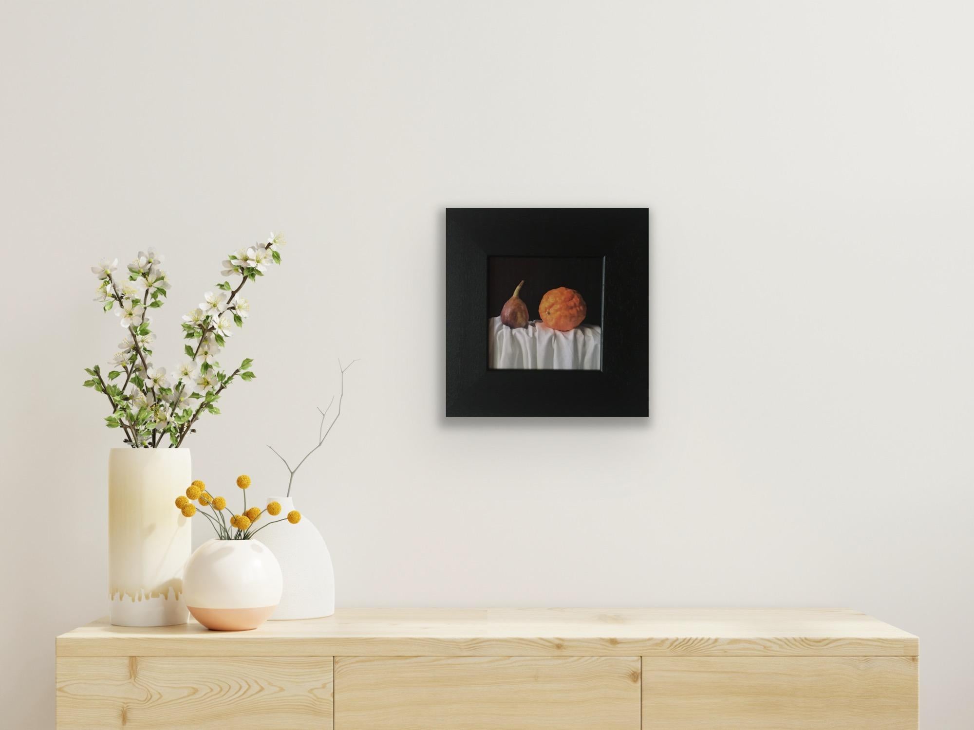 Figue et marmelade d'orange, Peinture originale, Nature morte, Fruits en vente 2