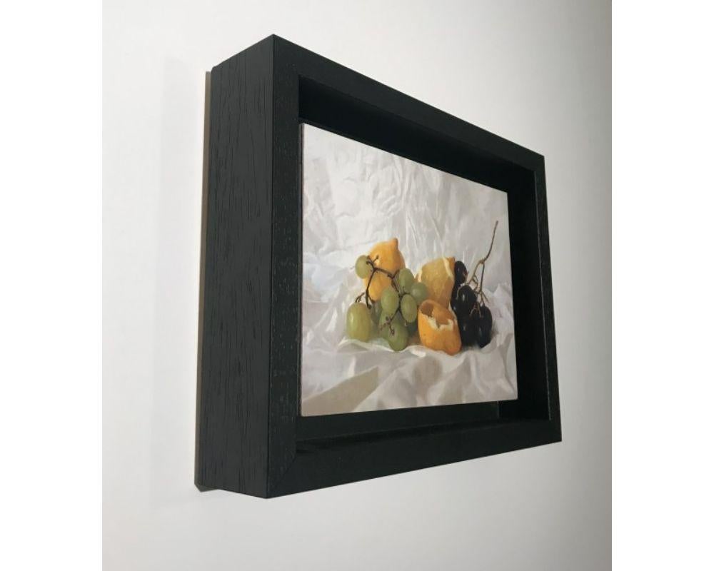 Peinture à l'huile « Grapes and Lemon » sur panneau, par Kate Verrion en vente 3