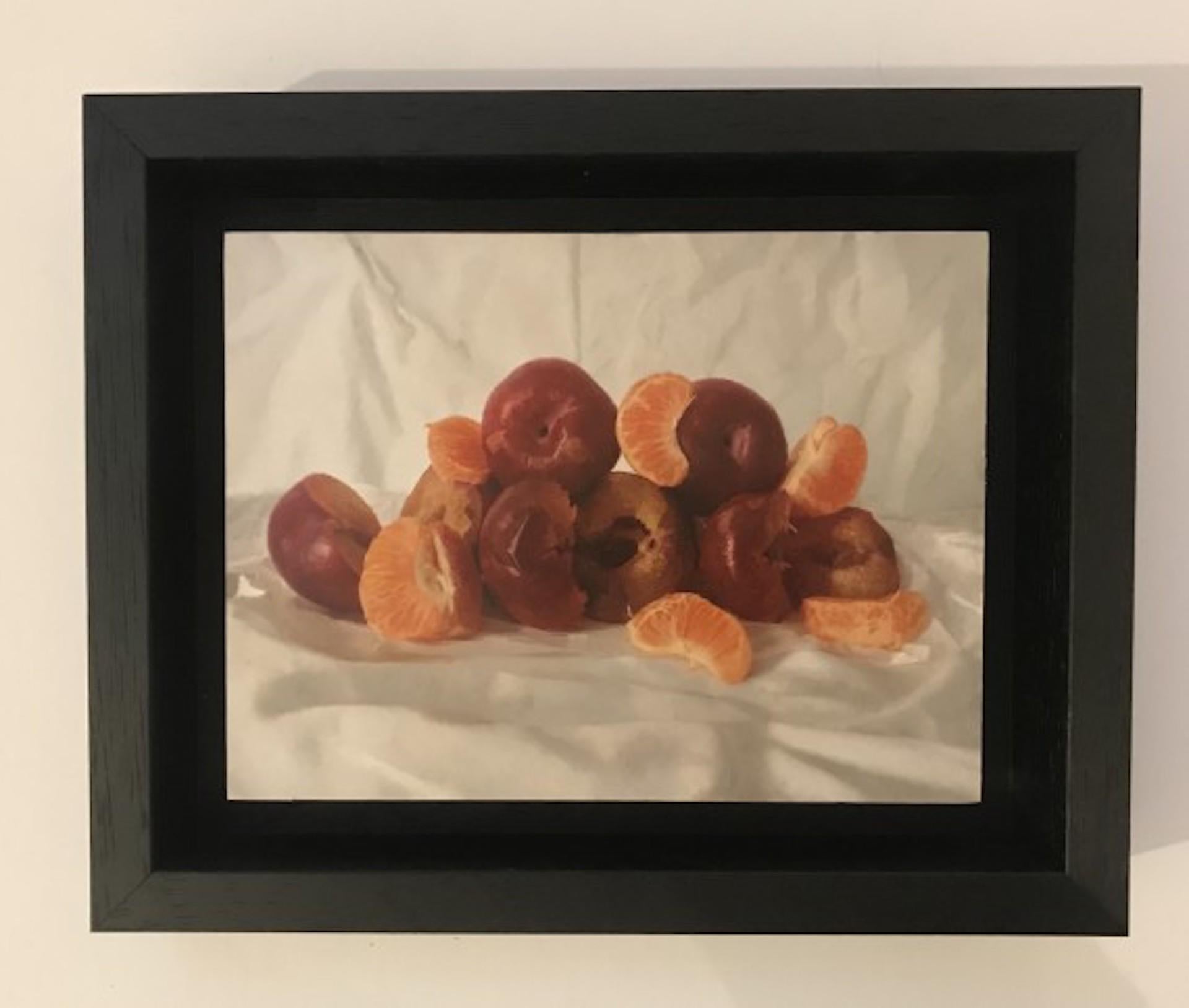 Kate Verrion, Cherries and Satsuma, Realist Still Life Fruit Painting 1