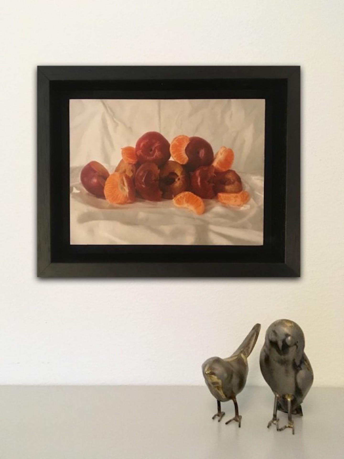 Kate Verrion, Cherries and Satsuma, Realist Still Life Fruit Painting 6