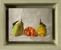 Kate Verrion, Deux poires et un Satsuma, Nature morte originale, Art Online