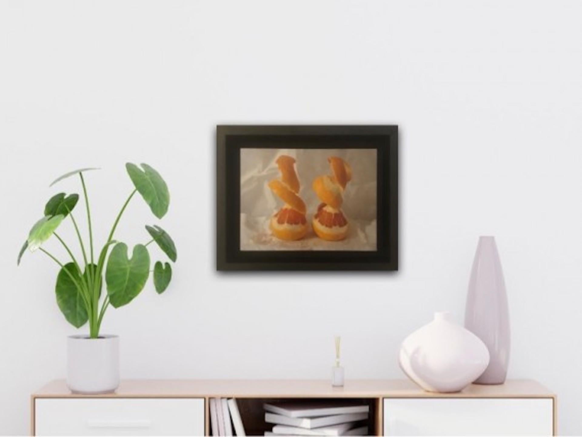 Kate Verrion, Two Peeled Oranges, Affordable Art, Original Still Life Painting For Sale 6