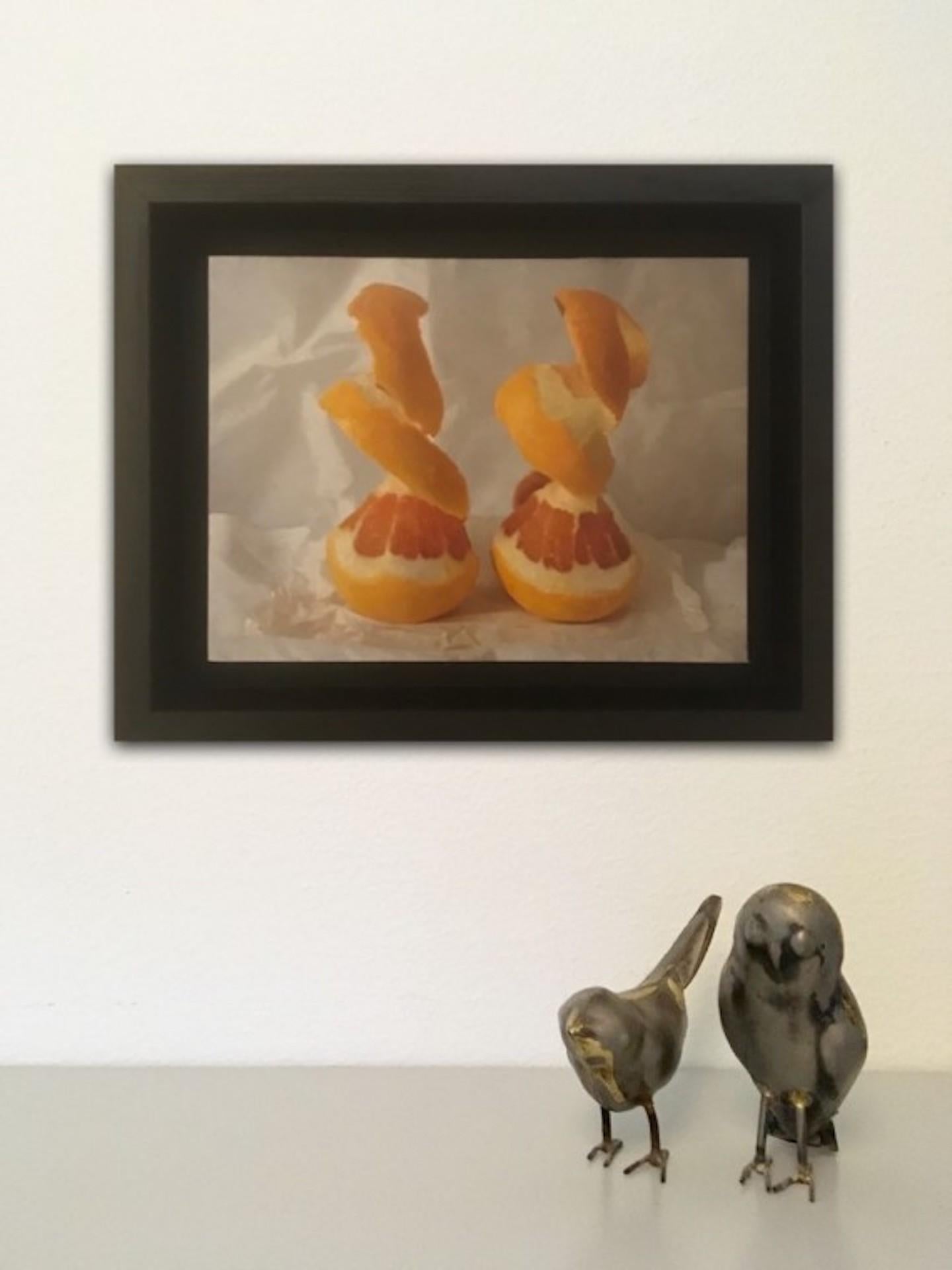 Kate Verrion, Two Peeled Oranges, Affordable Art, Original Still Life Painting For Sale 8