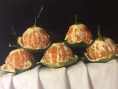 Oriental Oranges, food art, original paintings, affordable art