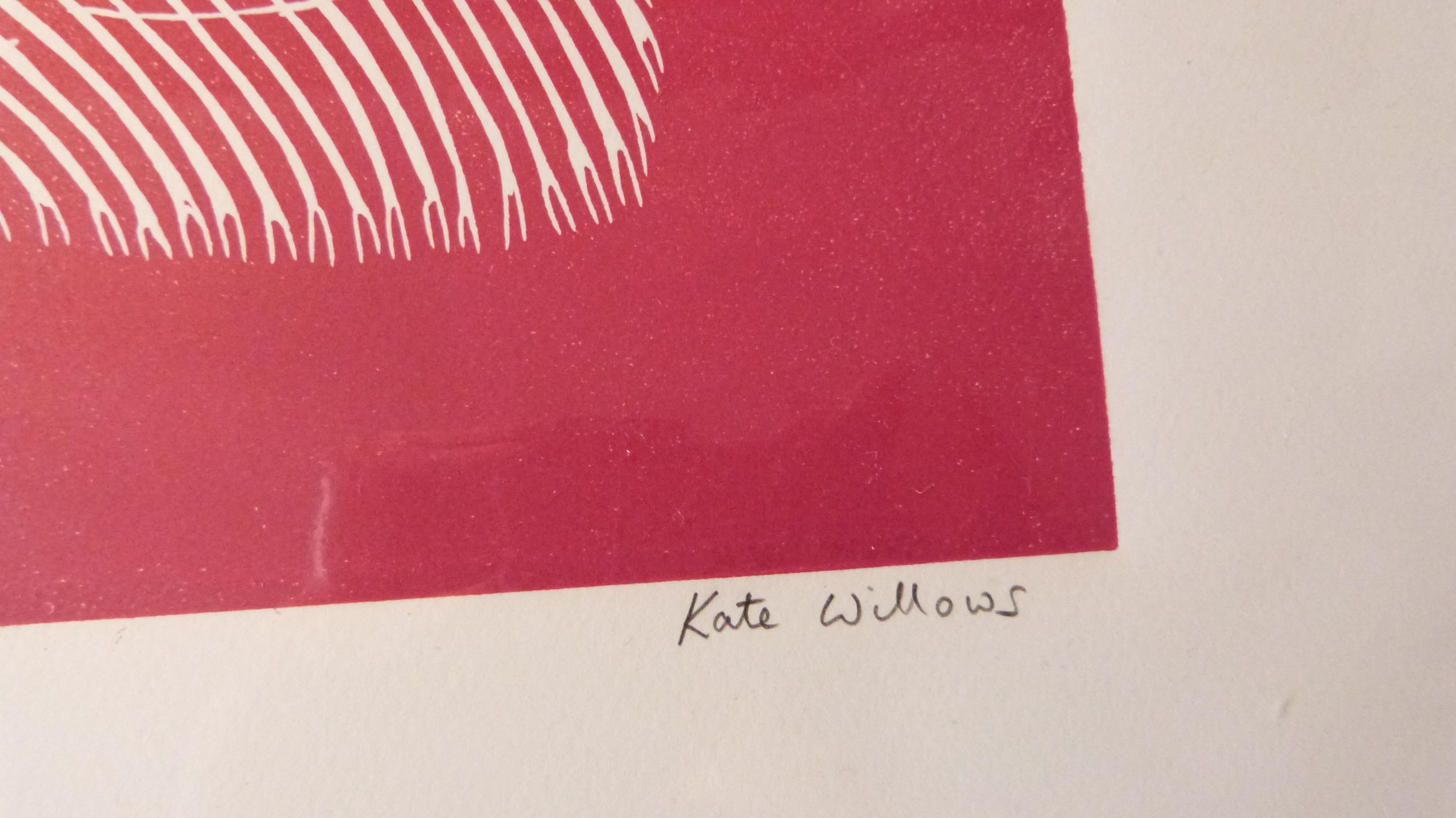 Butterfly Ray, zeitgenössisch, Linoldruck – Print von Kate Willows