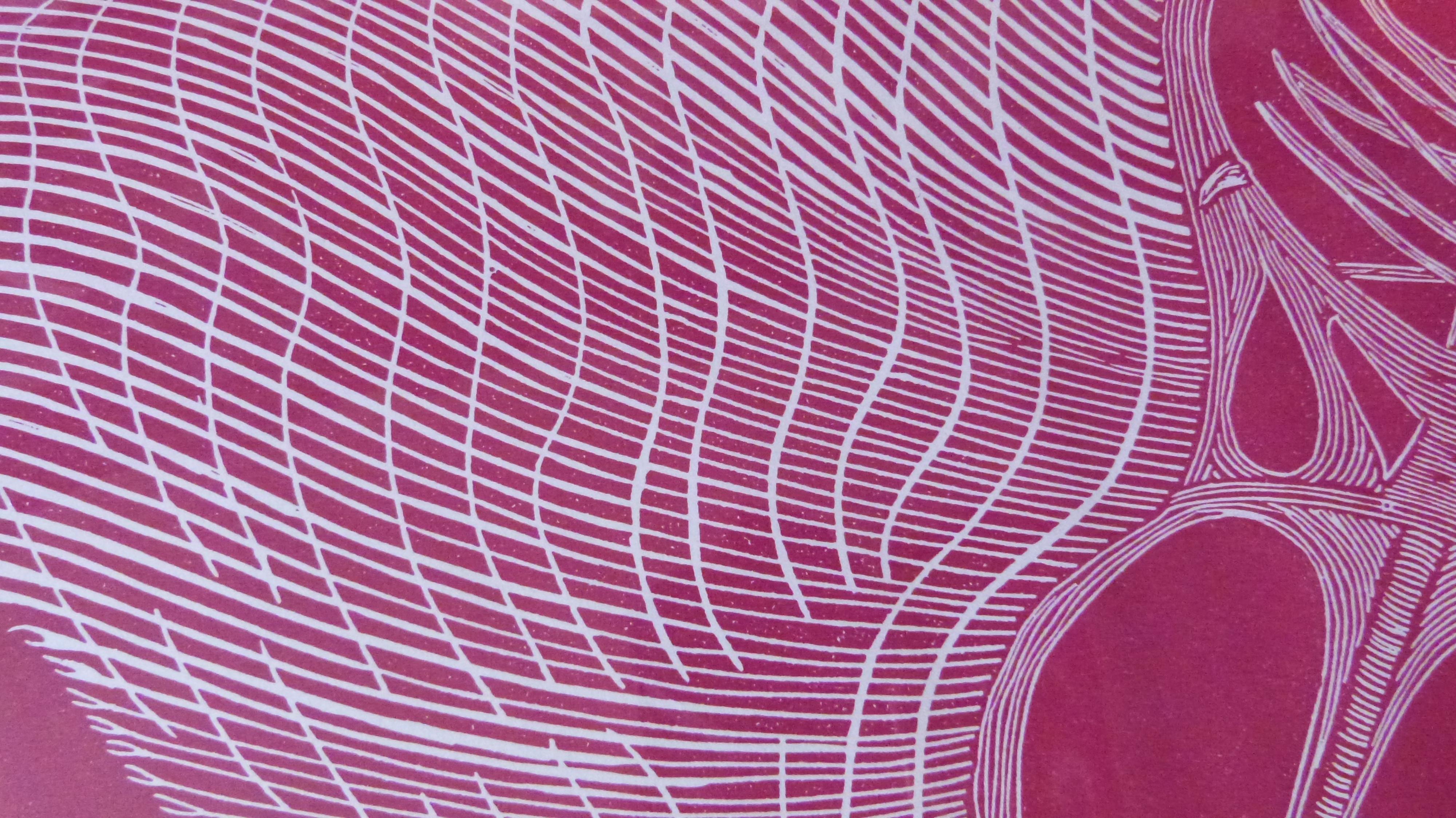 Butterfly Ray, zeitgenössisch, Linoldruck im Angebot 2