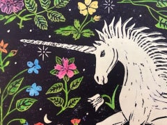 Millefleurs Unicorn, Kate Willows, LImited Edition Print, Fantasy Animal Artwork