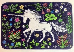 Millefleurs Unicorn, Kate Willows, LImited Edition Print, Fantasy Animal Artwork