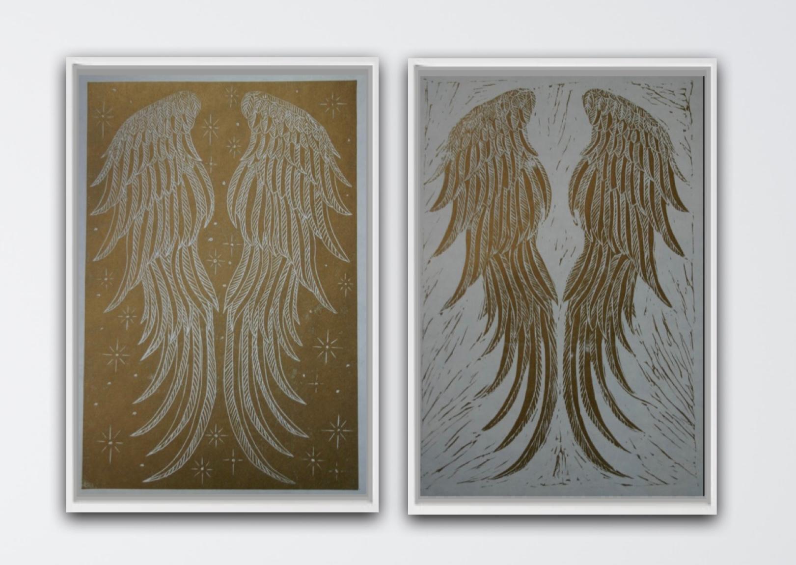 Kate Willows Figurative Print – Übergangs- und Transzendenz-Diptychon