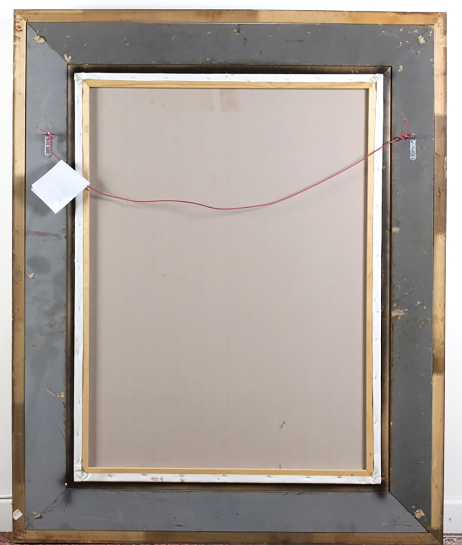 Très grande peinture florale à l'huile sur toile signée K. Young 3