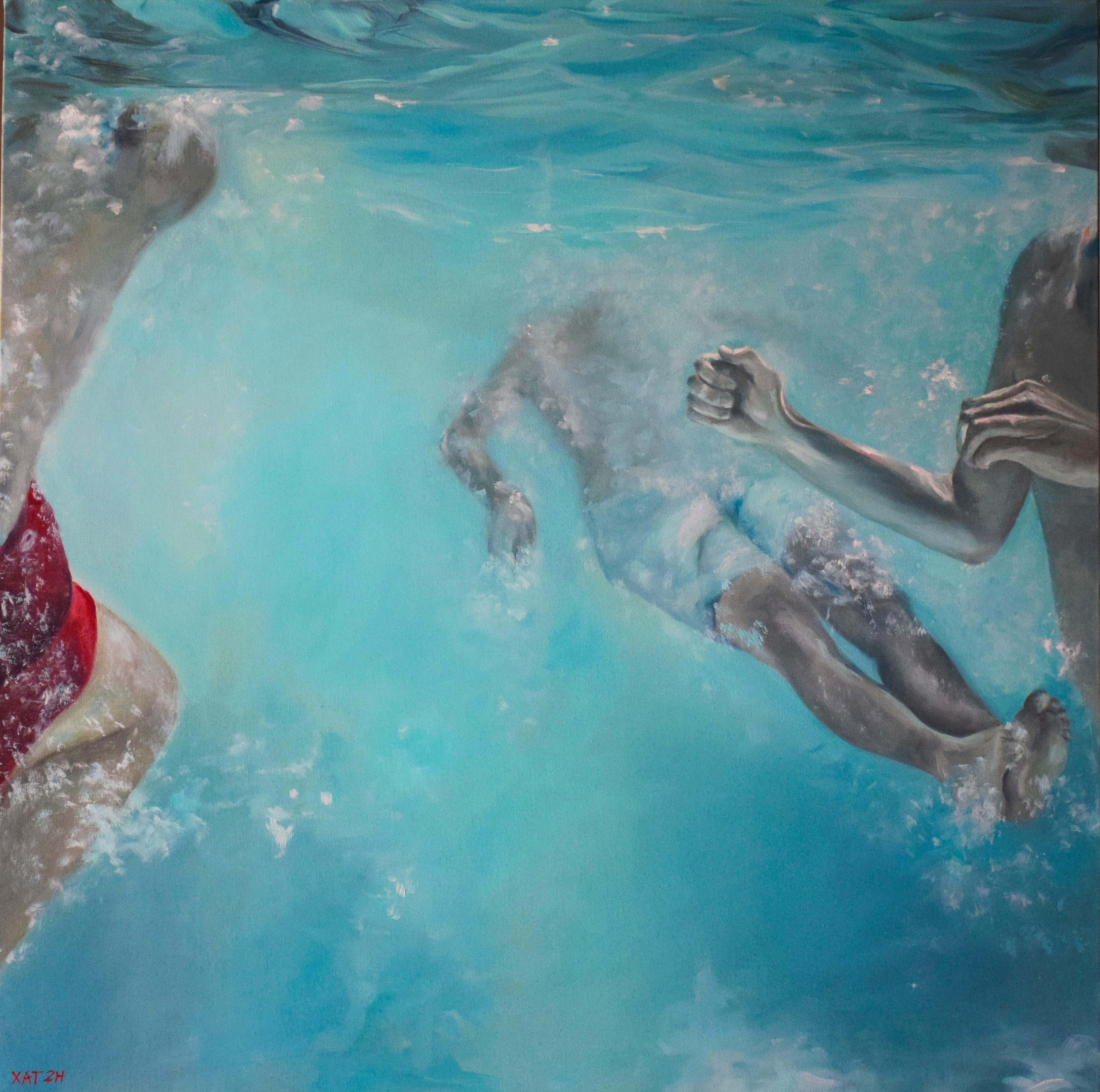 Katerina Hatzi Landscape Painting – Wasser-Spiele