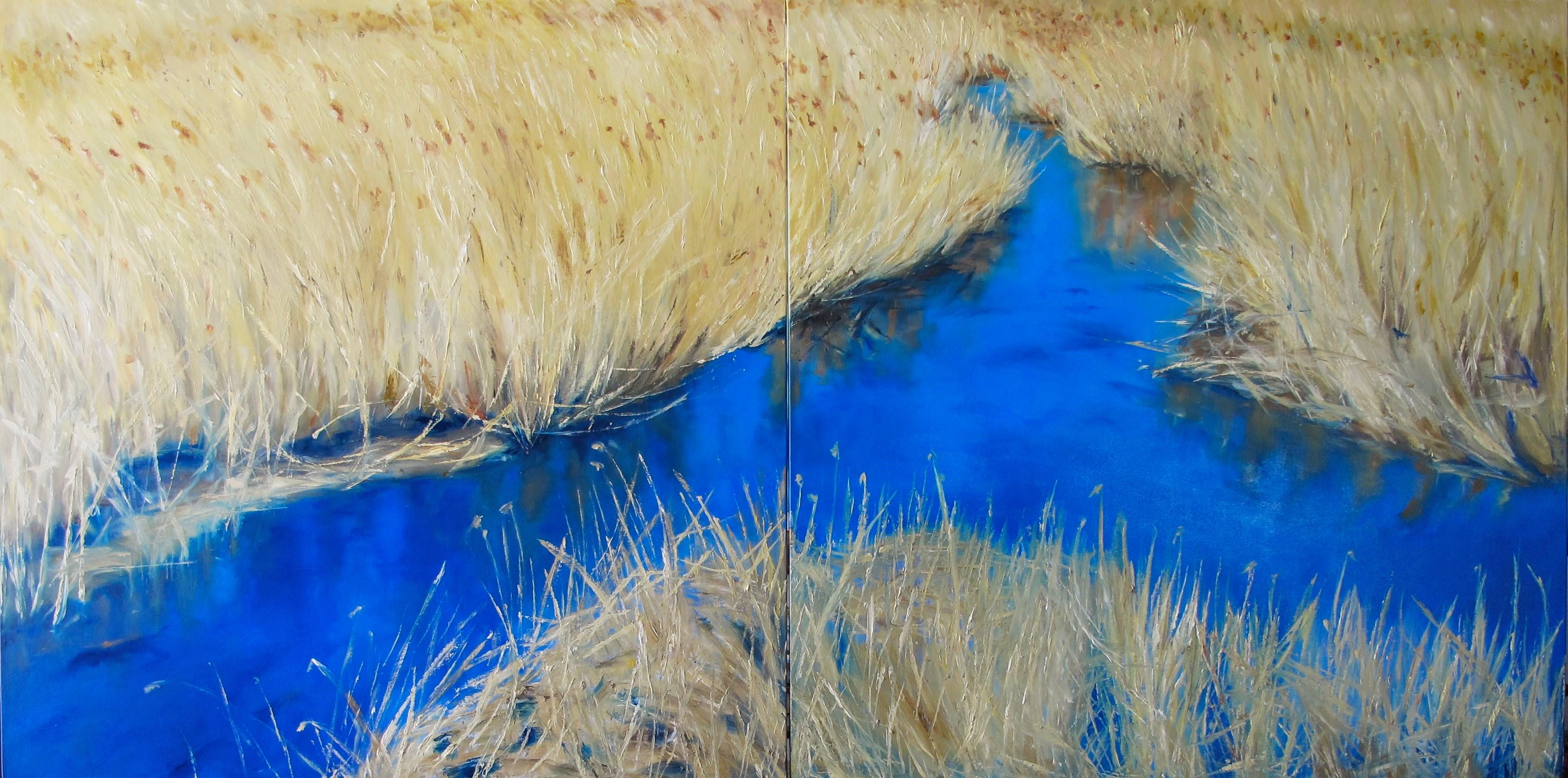 Katerina Hatzi Landscape Painting - Bleu Majorelle