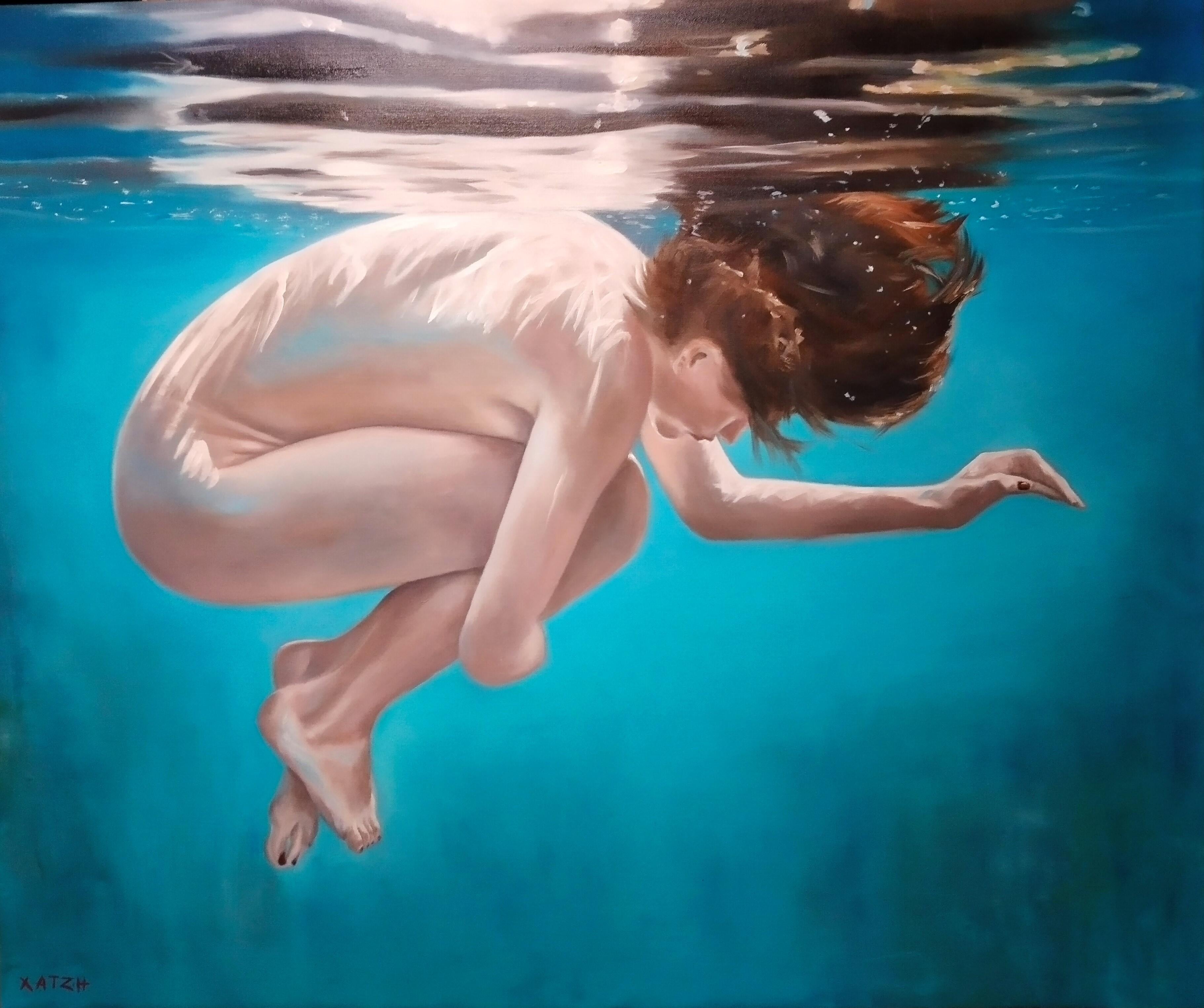 Katerina Hatzi Nude Painting - La vie doit flotter comme un reve
