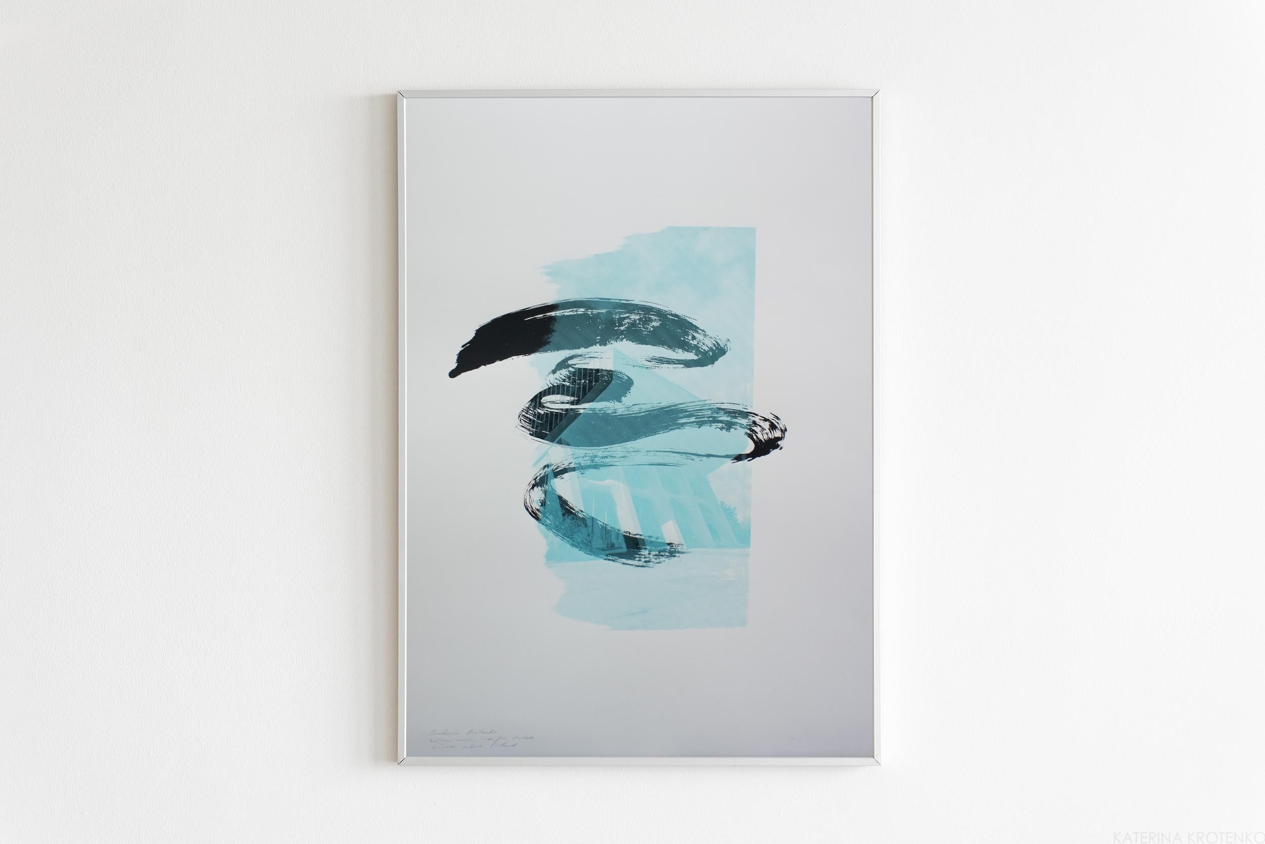 Katerina Krotenko Abstract Print - Invisible treasures # 2 architectural serigraphy, distorted 